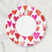 Heart Pattern Red Roze Bedankjes Labels (Achterkant)