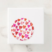 Heart Pattern Red Roze Bedankjes Labels (In situ)