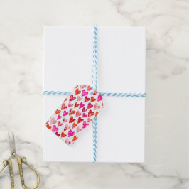 Heart Pattern Red Roze Cadeaulabel