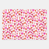 Heart Pattern Red Roze Inpakpapier Vel (Voorkant 3)
