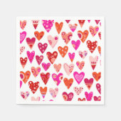 Heart Pattern Red Roze Servet (Voorkant)