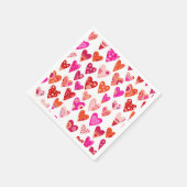 Heart Pattern Red Roze Servet (Hoek)