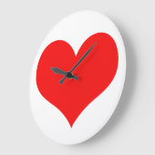 Heart Pattern Red White Cute Valentijnsdag Gift Grote Klok (Hoek)
