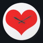 Heart Pattern Red White Cute Valentijnsdag Gift Grote Klok<br><div class="desc">Gedrukt met een schattig rood hartontwerp op een witte achtergrond! Pas aan zoals u wilt.</div>