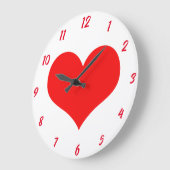 Heart Pattern Red White Cute Valentijnsdag Gift Grote Klok (Hoek)
