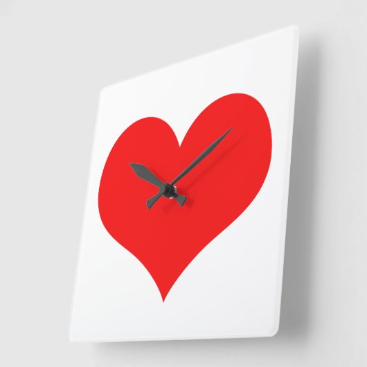 Heart Pattern Red White Cute Valentijnsdag Gift Vierkante Klok (Hoek)
