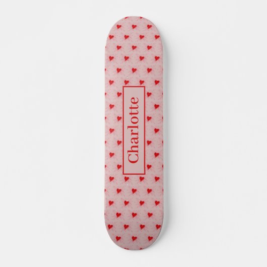 Heart Pattern Reden Roze Custom Persoonlijk Skateboard (Voorkant)
