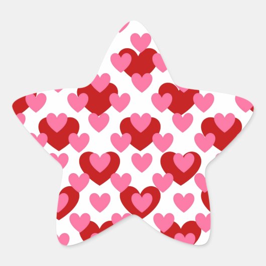 Heart Pattern Ster Sticker (Voorkant)