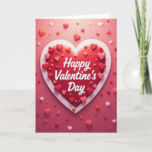 Heart Pattern Valentines Day Card Kaart (Voorkant)