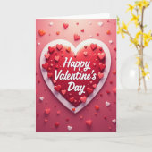 Heart Pattern Valentines Day Card Kaart (Gele Bloem)