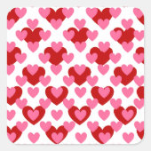 Heart Pattern Vierkante Sticker (Voorkant)