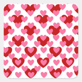 Heart Pattern Vierkante Sticker