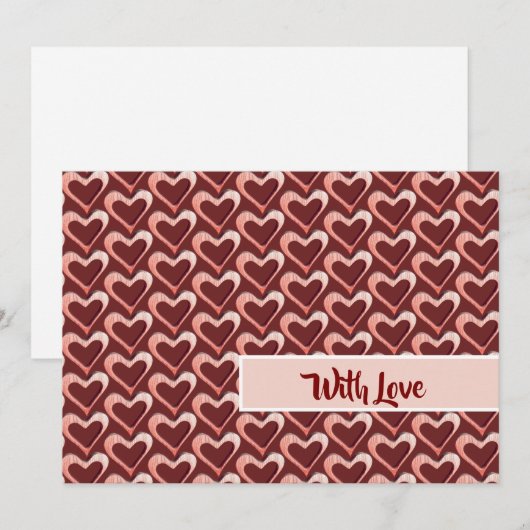 Heart Pattern Wenskaart Feestdagenkaart (Voorkant / Achterkant)