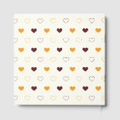 Heart Pattern with Orange & Brown Hearts Gastenboek (Achterkant)