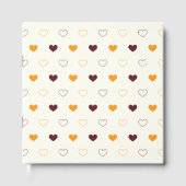 Heart Pattern with Orange & Brown Hearts Gastenboek (Voorkant)
