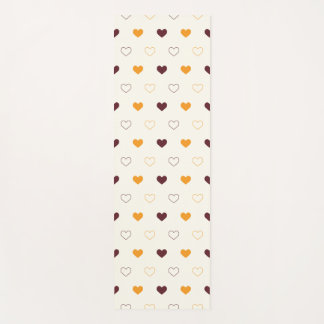 Heart Pattern with Orange & Brown Hearts Yogamat