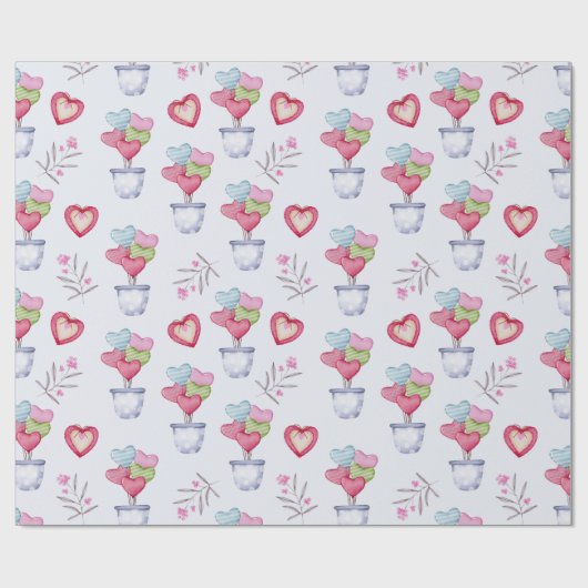 Heart Pattern Wrapping Paper Cadeaupapier (Vlak)