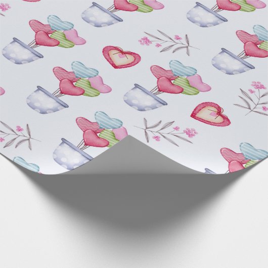 Heart Pattern Wrapping Paper Cadeaupapier (Hoek)