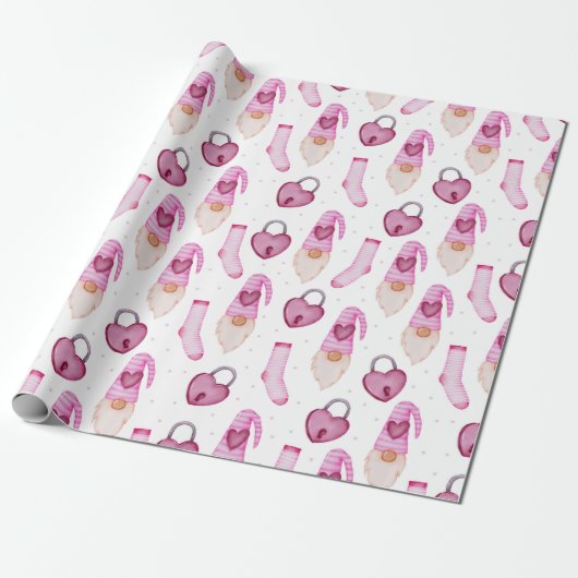 Heart Pattern Wrapping Paper Cadeaupapier (Uitgerold)