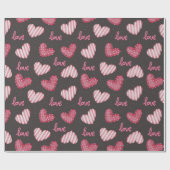 Heart Pattern Wrapping Paper Cadeaupapier (Vlak)