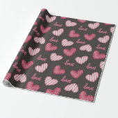 Heart Pattern Wrapping Paper Cadeaupapier (Uitgerold)