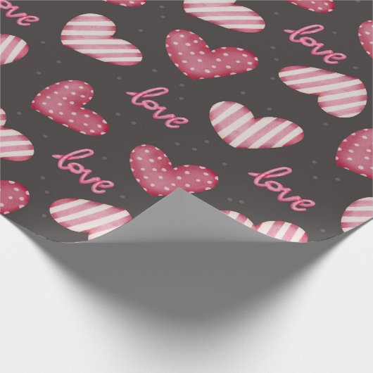 Heart Pattern Wrapping Paper Cadeaupapier (Hoek)