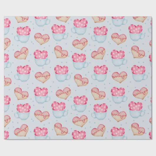 Heart Pattern Wrapping Paper Cadeaupapier (Vlak)