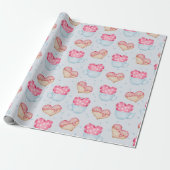 Heart Pattern Wrapping Paper Cadeaupapier (Uitgerold)