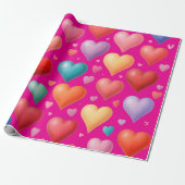 Heart-Patterned Perfect voor geschenken, Valentijn Cadeaupapier (Uitgerold)