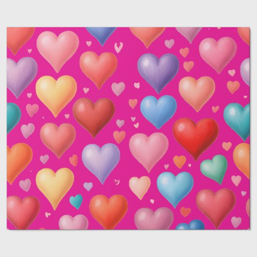 Heart-Patterned Perfect voor geschenken, Valentijn Cadeaupapier (Zoom)