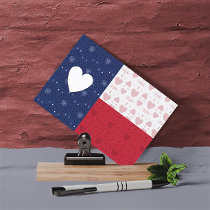 Heart Patterned Texas State Flag Briefkaart