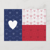 Heart Patterned Texas State Flag Briefkaart (Voorkant)