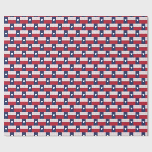 Heart Patterned Texas State Flag Cadeaupapier (Vlak)
