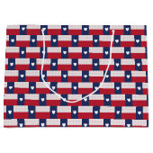Heart Patterned Texas State Flag Groot Cadeauzakje (Voorkant)