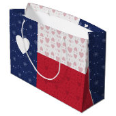Heart Patterned Texas State Flag Large Gift Bag Groot Cadeauzakje (Achterkant Gekanteld)