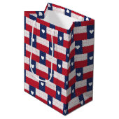 Heart Patterned Texas State Flag Medium Cadeauzakje (Voorkant Gekanteld)