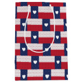 Heart Patterned Texas State Flag Medium Cadeauzakje (Voorkant)