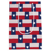 Heart Patterned Texas State Flag Medium Cadeauzakje (Achterkant)