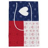 Heart Patterned Texas State Flag Medium Gift Bag Cadeauzakje (Voorkant)