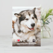 Heart & Paw Love & Joy Pet Kerstfoto Feestdagenkaart (Staand voorkant)