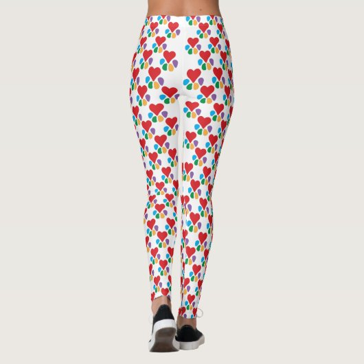 Heart-Paw Pattern Dog Walker Dierenvriend Wow! Leggings (Achterkant)