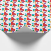 Heart-Paw Pattern Voetafdrukken Pet Lovers Cadeaupapier (Hoek)