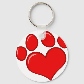 Heart Paw Print Sleutelhanger
