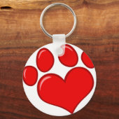 Heart Paw Print Sleutelhanger (Voorkant)