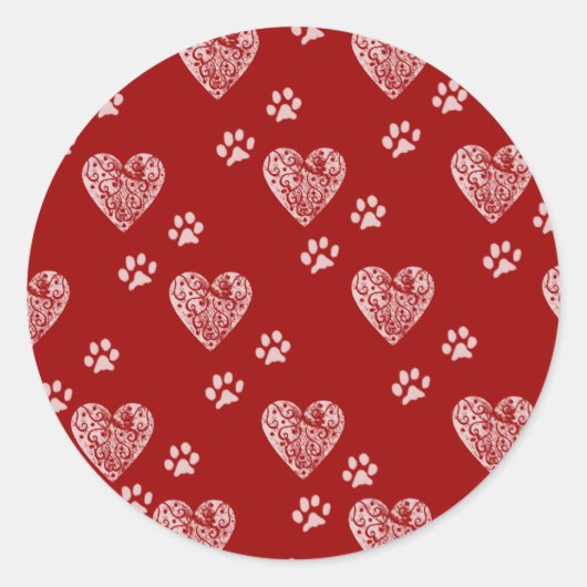 Heart Paw Print Stickers (Voorkant)