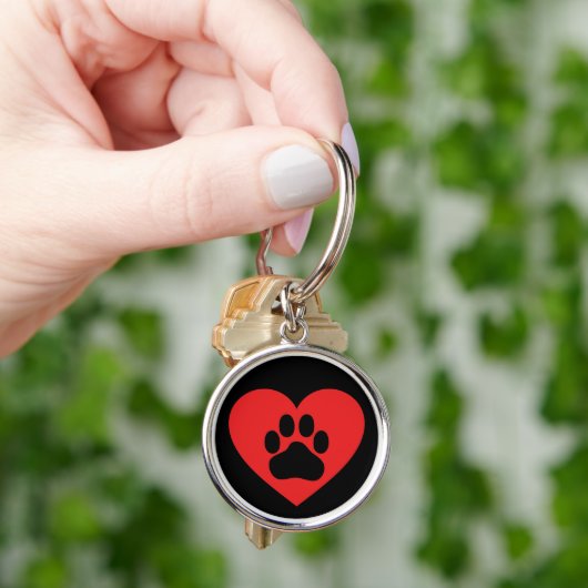 Heart Paw Red Sleutelhanger (Hand)