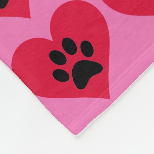 Heart Paws Fleece Deken (Hoek)