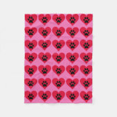 Heart Paws Fleece Deken (Voorkant)
