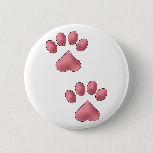 Heart Paws Ronde Button 5,7 Cm (Voorkant)