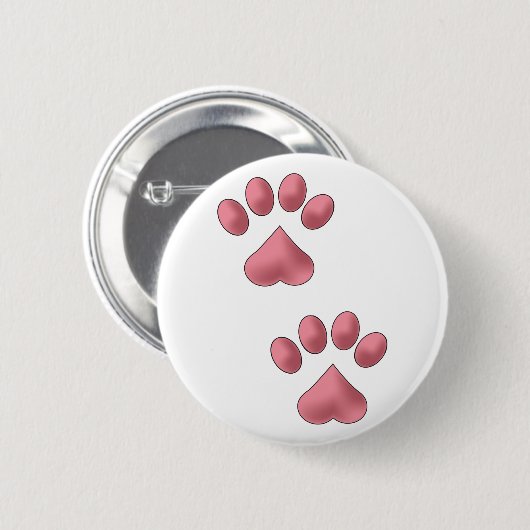 Heart Paws Ronde Button 5,7 Cm (Voorkant /achterkant)